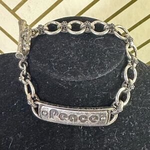 Lucky Brand Silver Peace Bracelet